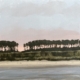Silverburn Tree Line atmospheric landscape giclée print by Louise Turnbull